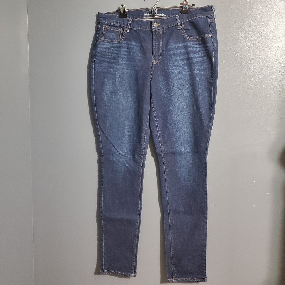 Old Navy Mid Rise Dark Wash Womens Jeans Size 16 Tall